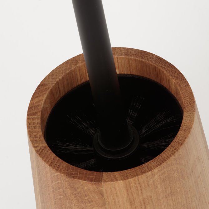 Wooden toilet store brush and holder